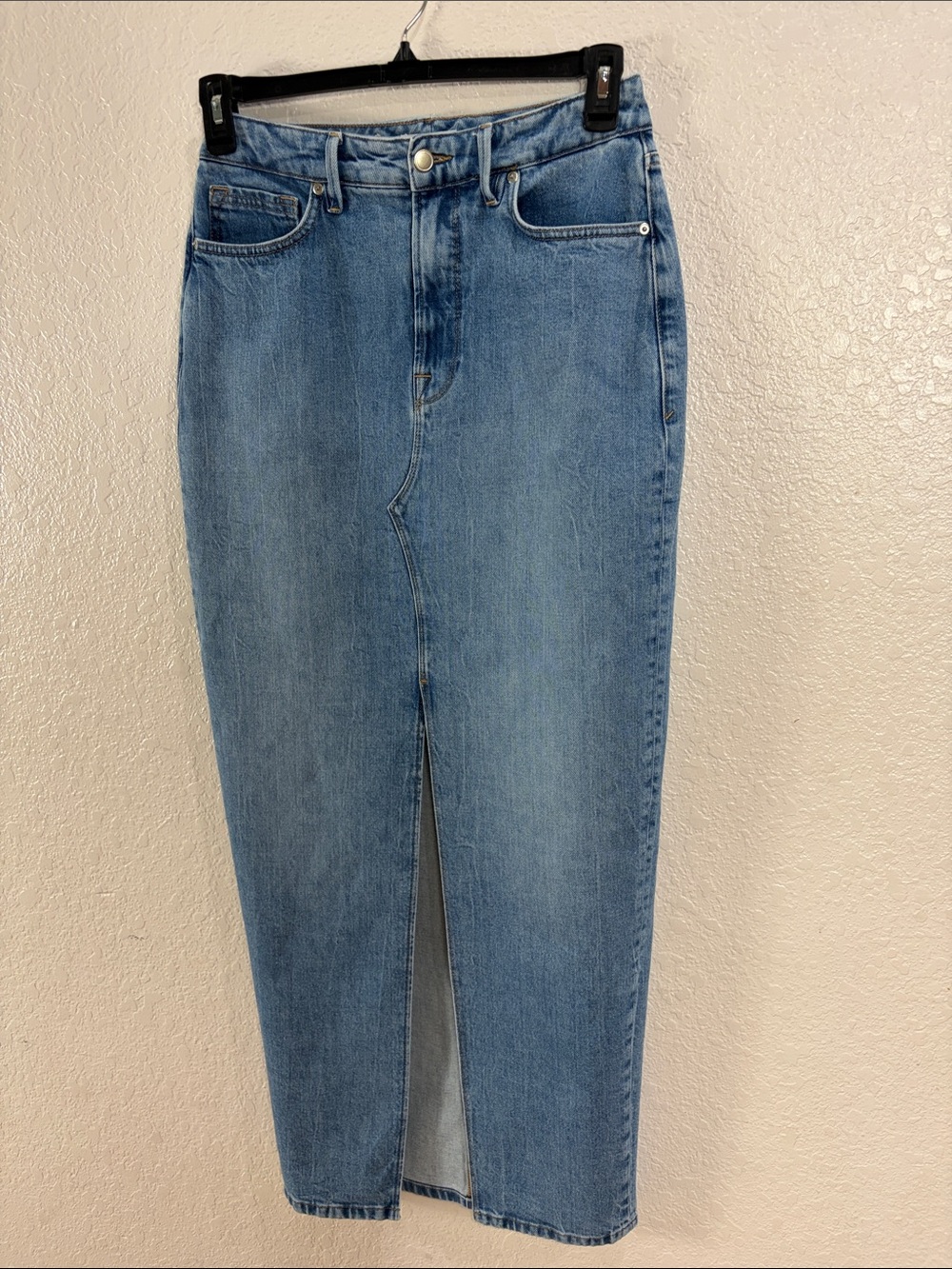 Good American ,Front Maxi,Size 8/29, High-Waist Blue Denim Pencil Skirt Jeans - Picture 4 of 17
